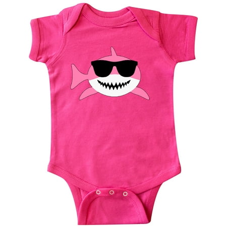 

Inktastic Cute Pink Shark with Sunglasses Gift Baby Boy or Baby Girl Bodysuit