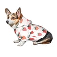 thumbnail image 7 of Fotbe Hand Drawn Strawberry Print Small Dog Sweater Hoodies Pet Grey Hooded Soft Fleece Sweatshirts with Pocket Fall Winter Puppy Cat Sweaters Warm Clothes-Large, 7 of 7