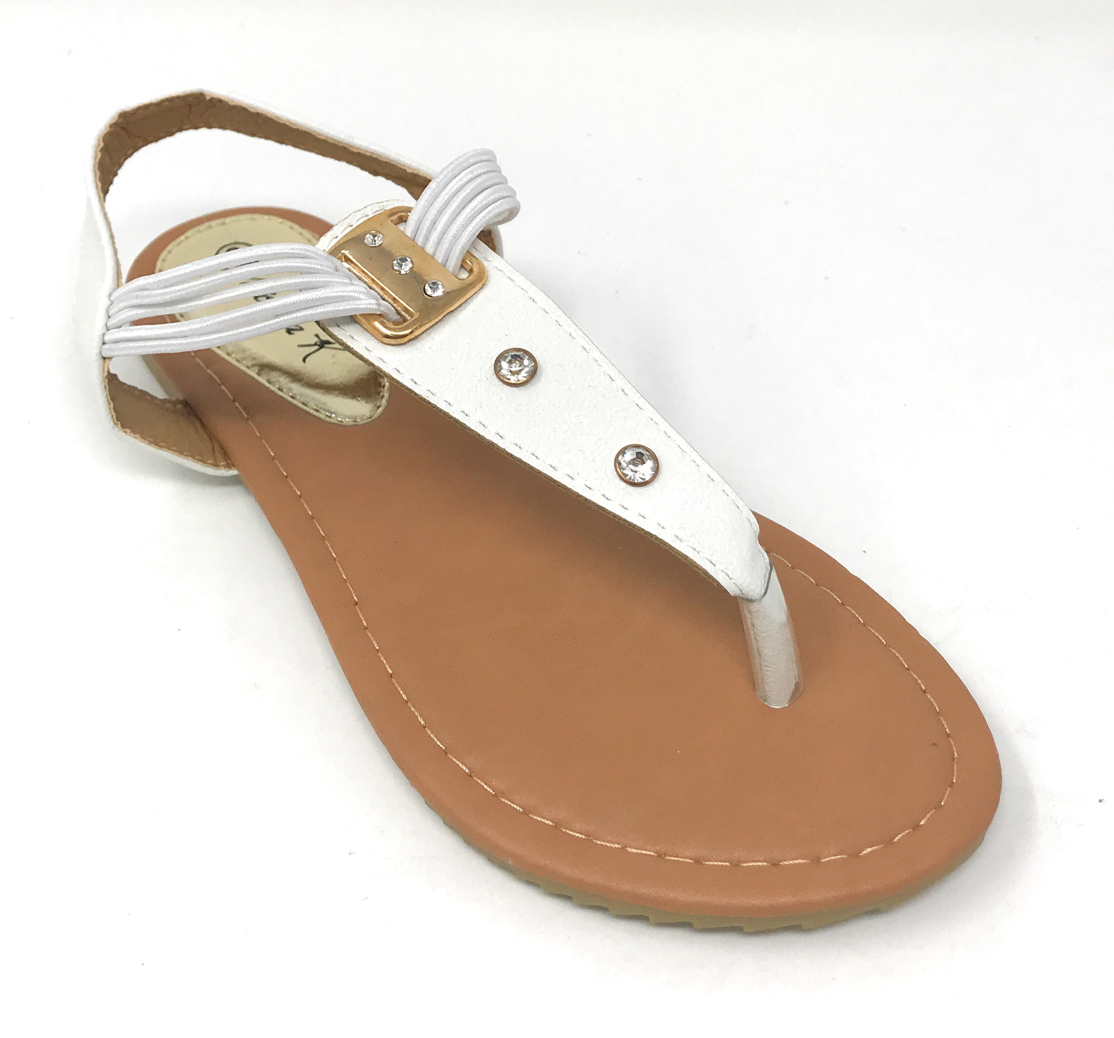 Victoria K Women's Rhinestone Elastic Straps Sandals