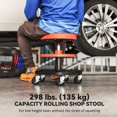 thumbnail image 3 of Tabouret Mécanique Roulant Orange Réglable avec Plateaux à Outils - Siège de Travail de Garage Capacité de 300 Lb pour Réparation Automobile, Amélioration de la Maison et Utilisation en Atelier - 15 Pouces x 15 Pouces, 3 of 7