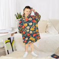 thumbnail image 6 of FORMRS Wearable Blanket Hoodie with Sleeves for Kids Cozy Flannel Sweatshirt, Vibrant Flowers, 6 of 7