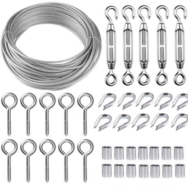 Kit tensor de alambre con tensor TootaCi, 30 m y 1,5 mm, acero inoxidable