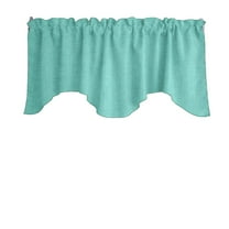 Faux Burlap Scalloped Valance Curtain Window Treatment Kitchen Home Décor 58" Wide / 20" Tall