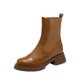 thumbnail image 1 of NECHOLOGY Botas Mujer Adulto Femenino Zapatos Botines de mujer Botines de mujer Moda de otoño e invierno Estilo británico retro Cómodo Punta redonda Tacón cuadrado Tacón grueso (Brown, 8), 1 of 7