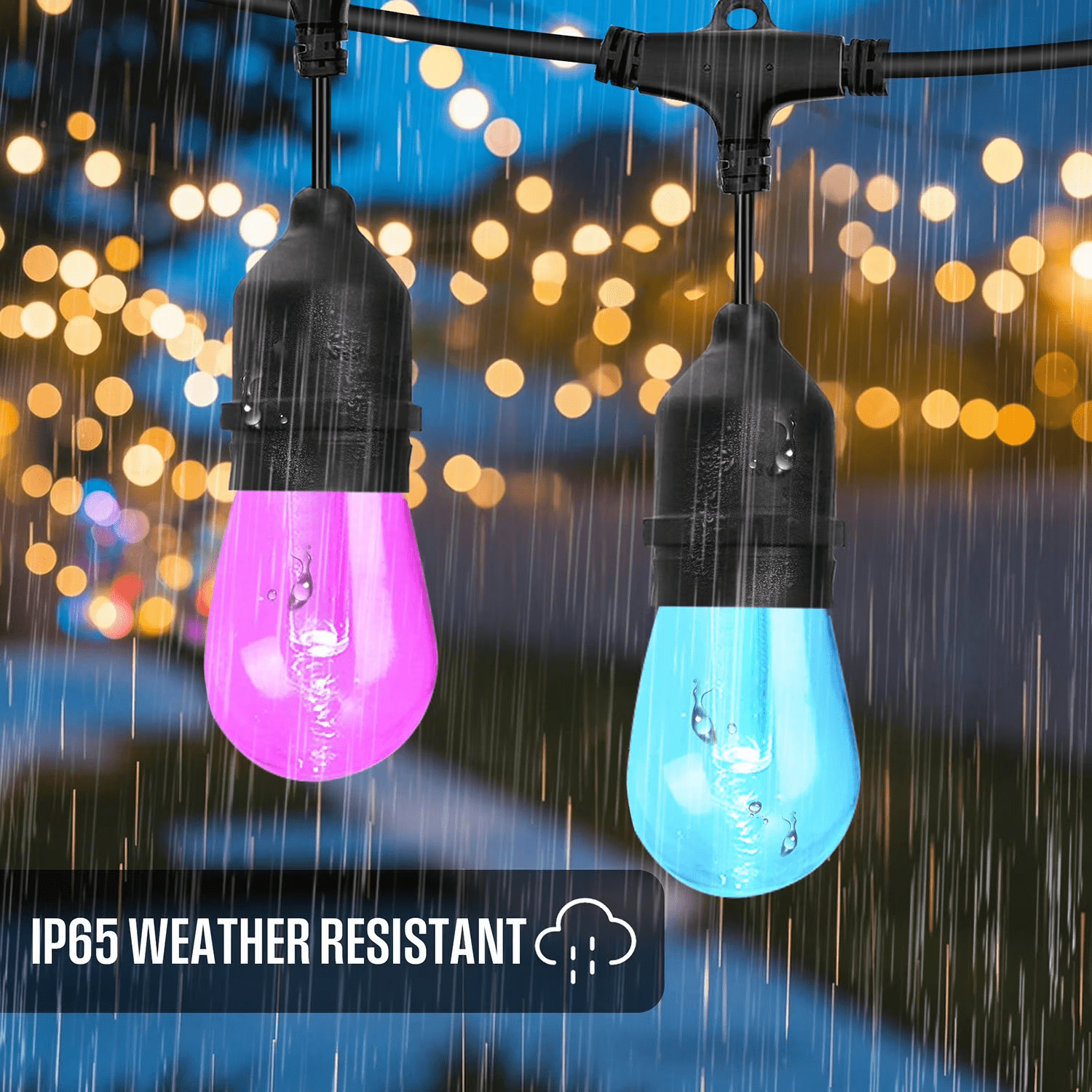 Westinghouse 24 Bulb Color Changing String Light 48ft,Rope Lights Outdoor with Remote Control for Bedroom Garden Party Halloween Christmas Decorations