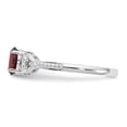 thumbnail image 4 of Auriga Fine Jewelry 10K White Gold Garnet and Diamond Ring for Women Size- 7, 4 of 6