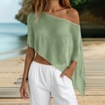 thumbnail image 2 of Breezora Women's Batwing Sleeve Crochet Knit Swimsuit Cover Up Semi Lightweight See Through Crop Top For Beach Vacation, 2 of 5