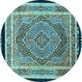 thumbnail image 1 of Ahgly Company Indoor Round Persian Light Blue Traditional Area Rugs, 7' Round, 1 of 4