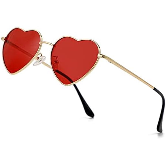 Polarized Heart Sunglasses for Women Fashion Lovely Style Metal Frame UV400 Protection Lens