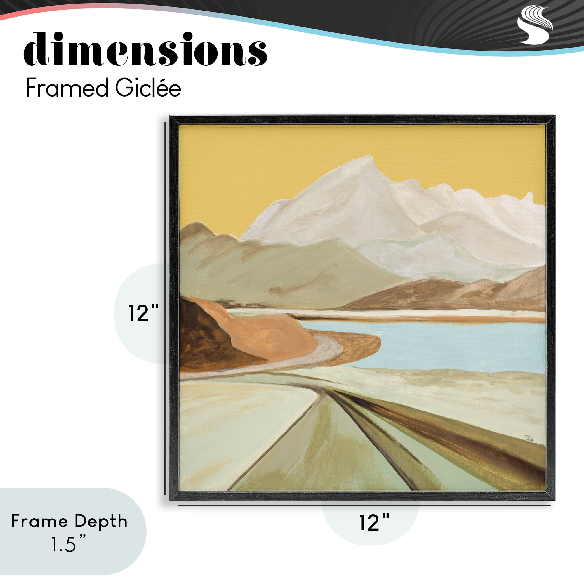 Stupell Industries Retorno Mountain Sunrise Black Framed Giclee Art, design by Patricia Pinto
