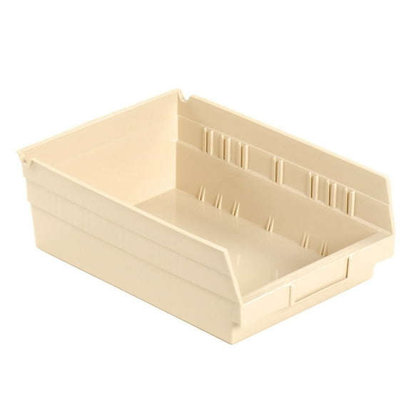 Global Industrial 184843BG Plastic Nesting Storage Shelf Bin - 8.375 x 11.625 x 4 in. - Beige