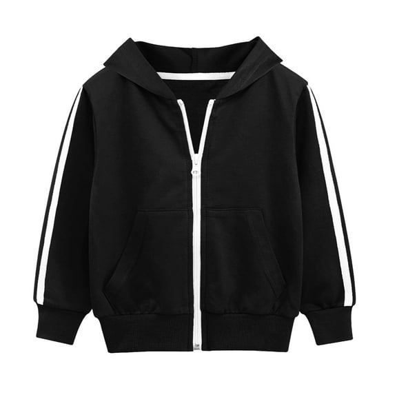 newwalpole Boys Zip-Up Fleece Hoodies Sweater Jacket Black for Size 3-4 Years