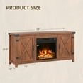 thumbnail image 7 of Homall Fireplace TV Stand for TVs up to 65 inch, Modern Farmhouse TV Stand Double Barn Door for Living Room, Brown, 7 of 7