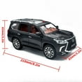 thumbnail image 5 of 1:24 scale Lexus LX570 alloy die-cast car model with opening doors, lights, sound and spring-back function. Boys' toy car, children's birthday gift., 5 of 9