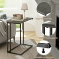 thumbnail image 6 of Krpimt C-Shaped End Table for Couch Sofa Side Table with Metal Frame for Bedroom, Living Room, 24.2"x 23.6"x 11.8"(HxWxD), Gray, 6 of 8