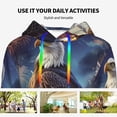 thumbnail image 4 of Daiia Night Sky Bald Eagle Pattern Women's Fashion Hoodies & Sweatshirts with Kangaroo Pocket Hooded Sweatshirt with Eye-catching Drawstrings-Large, 4 of 7