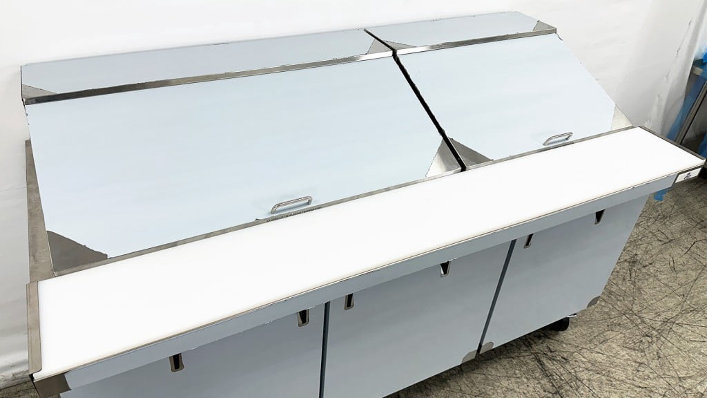 73 in. Food Prep Table Refrigerator, 3 Stainless Steel Doors, 20.3 Cu.Ft., Stainless Steel, NSF Certified