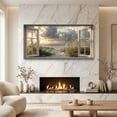 thumbnail image 3 of Beach Window Canvas Wall Art - Large Coastal Picture Landscape Canvas Prints Tropical Sea Paintings, Horizontal Summer Seascape Artwork for Living Room Bedroom, 3 of 7
