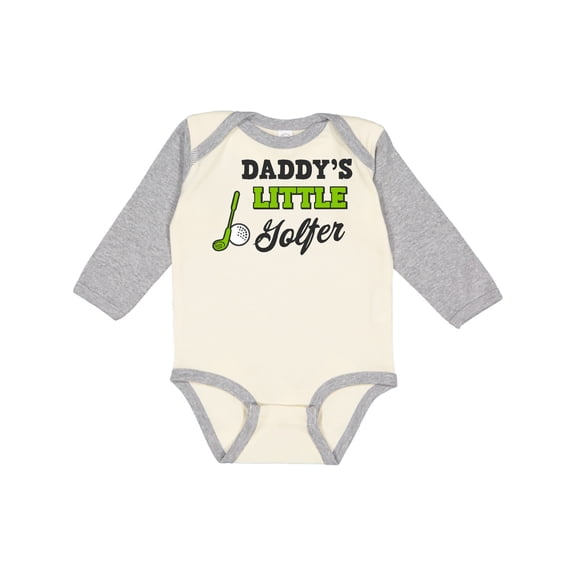 Inktastic Daddys Little Golfer with Golf Club and Ball Boys or Girls Long Sleeve Baby Bodysuit