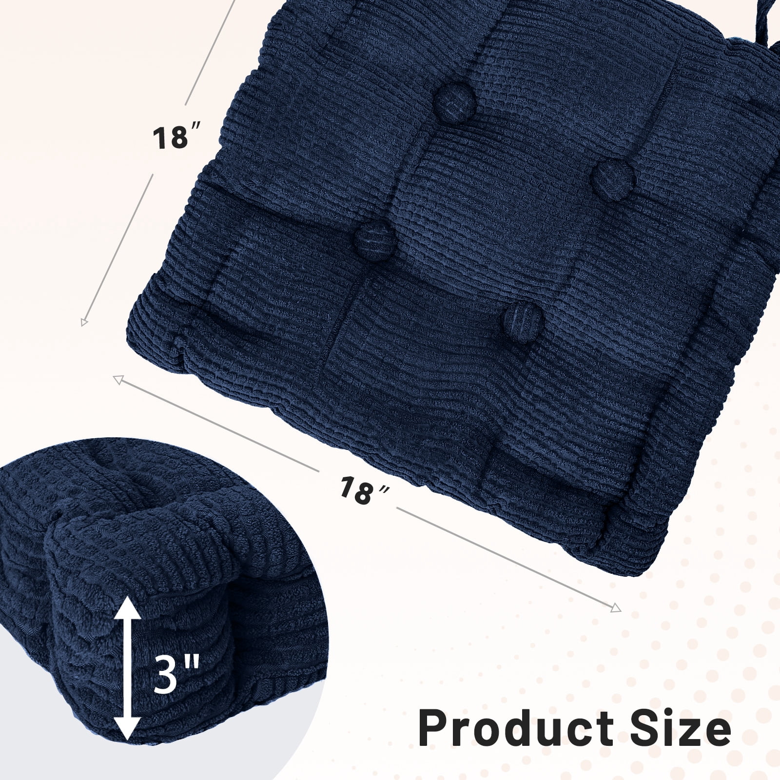 Sanmadrola Floor Pillow Cushion for Adults Set of 2, Chair Cushions Outdoor Indoor with String Chair Room Tatami Sofa,Blue