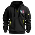 thumbnail image 2 of Jinhomg Big and Tall Cargo Hoodies for Men Casual Comfy Long Sleeve Drawstring Sweatshirt Trendy Graphic Print Outdoor Pullover Sportswear Fall Saving Black XL, 2 of 4
