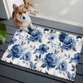 thumbnail image 3 of 2x3 Ft Entryway Area Rug, Blue Floral Kitchen Rug Runner Washable Floor Mat, Watercolor Country Flower Pastoral Rose Non Slip Indoor Door Mat Throw Carpet for Bathroom Living Room Bedroom, 3 of 8