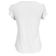 thumbnail image 5 of LIZUOJUNF womens short sleeve tops Eyelet Embroidery V Neck T Shirt Womens Button Decor Short Sleeve Shirts Solid Color Summer Flowy Casual Blouse Tunic Tops 2025 Dressy, 5 of 6