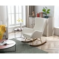 thumbnail image 3 of Guyou Modern Sherpa Rocking Chair, Wingback Upholstered Accent Chair Single Sofa Chair, Nursery Glider Rocker for Living Room Bedroom Nursery, White, 3 of 12