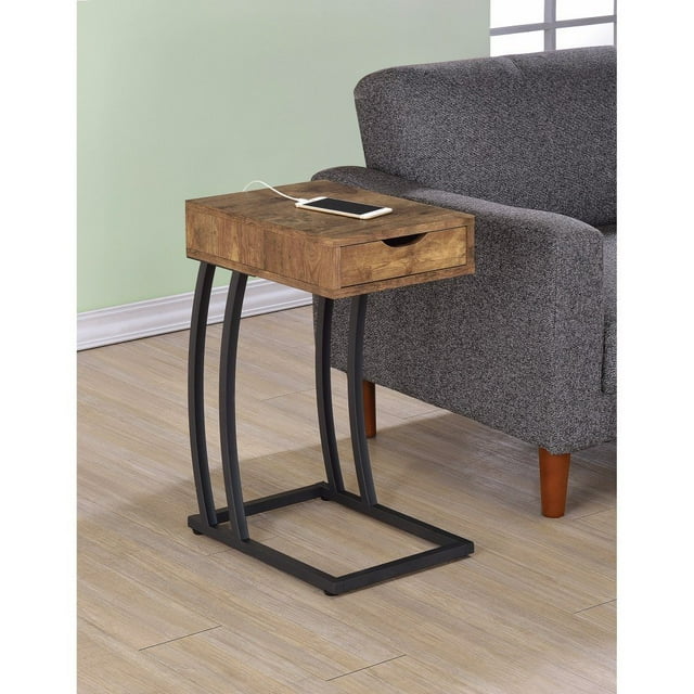 Mesa Benzara Accent de madera marrón moderna
