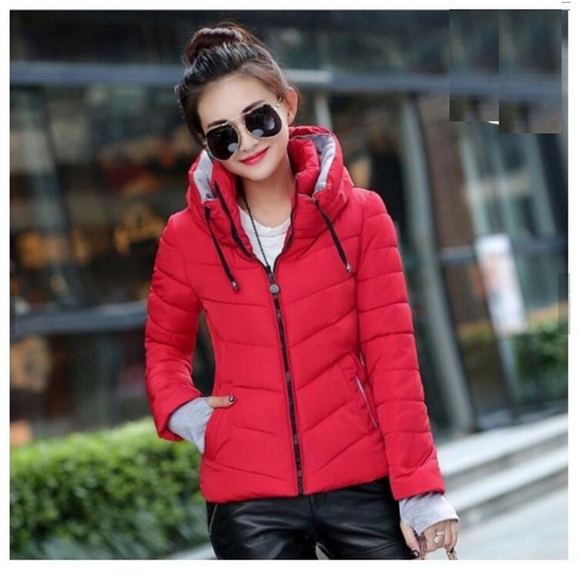 Chamarra De Mujer Invierno Con Capucha Acolchada Impermeable-Rojo-2XL Dara Baby Meimei Dam0019_9