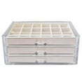 thumbnail image 5 of Tnobhg Acrylic Jewelry Organizer with 3 Drawers Multi Compartment Earring Holder Adjustable Trays Dust-proof Clear Jewelry Box, 5 of 8