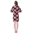 thumbnail image 3 of Mr & Mrs Right Women Floral Cotton Robe Bride Bridesmaid Getting Ready Coverup Gift,Black S, 3 of 4