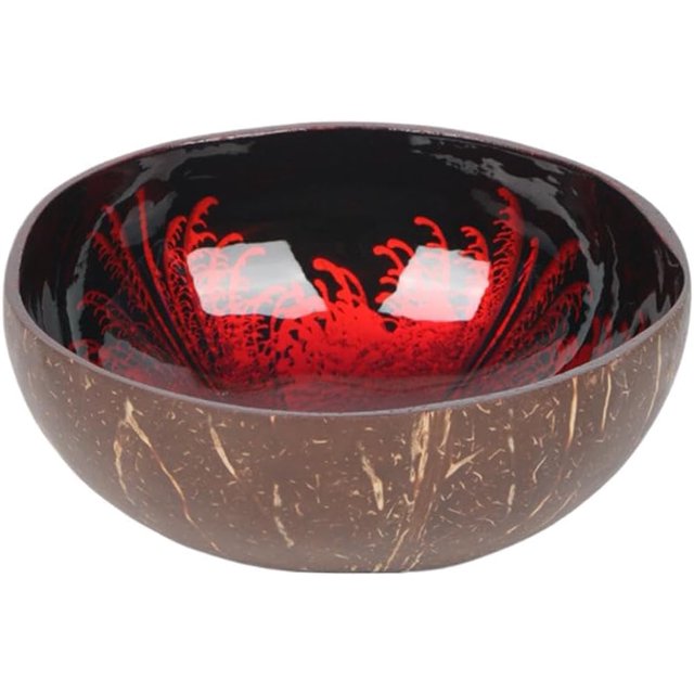 Coconut Decorative Bowl,Handcrafted Coconut Shell Key Bowl Fruit Snack Holder Container for Door Entryway Table Dry Snacks