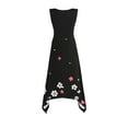 thumbnail image 6 of Cagogo Women Summer Tank Dress Flowy Aline Swing Sleeveless Trendy Beach Vacation Dress Floral Printed Asymmetric Hem Plus Size Bohemian Tshirt Church Graduation Dress, 6 of 7