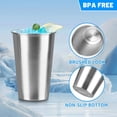 thumbnail image 3 of 4 Pack 16 Ounce Stainless Steel Pint Cups Shatterproof Cup Tumblers Unbreakable Metal Drinking Glasses for Bar, Home, Restaurant, 3 of 7