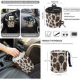 thumbnail image 4 of Jeiento Brown Cow Print 12 Pcs Front Car Seat Cover Set with Bucket Seat Cover Steering Wheel Cover Seat Belt Pad Armrest Cover Coaster Trash Bag Air Vent Bag Rearview Mirror Cover Keychain, 4 of 7