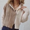 thumbnail image 2 of Vedolay Women's Cardigan Sweaters Long Sleeve Button Down Sweater Knit Cardigan Khaki,XL, 2 of 5