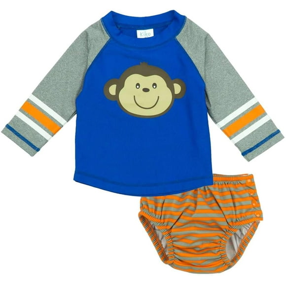 KIKO MAX Infant Boys Monkey Swim Suit Rash Guard Swim Diaper Trunks