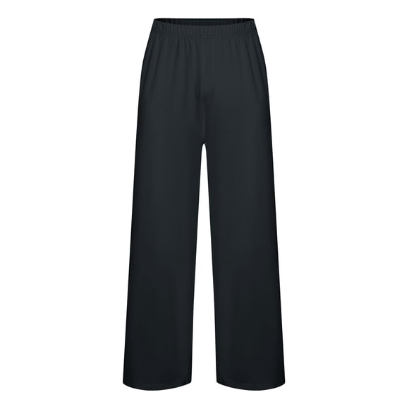 Rswnyirn Pantalons de Danse pour Hommes, Couleur Unie, Taille Élastique, Noir 3TG