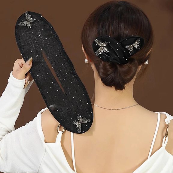 Happydeer 2Pcs Ball Hair Clip Bun Maker Hair Roller Curler Deft Bun Twister Shaper Long Hair Easy Fast Snap Roll Tool Lazy Women Hair Styling Accessories