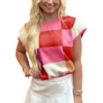 thumbnail image 2 of Jersey Saodimallsu de manga corta para mujer, color block, 2 of 6