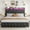 Black PU-Queen, variant on Upholstered Queen Size Bed Frame with Tall Headboard, 50.8in Tall Velvet Queen Platform Bedframe with 4 Storage Drawers & USB Charging Station, No Box Spring Needed, Easy Assembly, Black