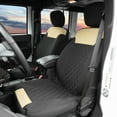 thumbnail image 3 of FH Group Neosupreme Front Bucket Seat Covers Auto Car SUV Beige Black w/ Free Air Freshener - 2 Front Seats, 3 of 7