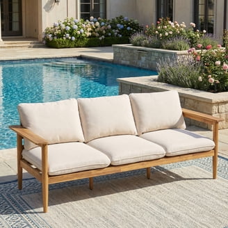 Christopher Knight Home Outdoor Acacia Wood 3-Seater Sofa with