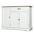 thumbnail image 3 of Small Coffee Bar Cabinet with Storage, Noelse Kitchen Sideboard Buffet Cabinet, Kitchen Storage Cabinets with 2 Door and 8 Shelves, 1 Drawer, White and Rustic, 3 of 9