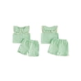 thumbnail image 3 of BemeyourBBs 2Pcs Toddler Baby Girls Summer Outfits Cute Infant Girls Summer Sleeveless Doll Collar Plaid Print Vest Tank Tops and Elastic Waist Shorts Set, 3 of 9
