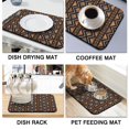 thumbnail image 4 of 2 Pack Washable Rubber Bohemian Vintage Floral Dish Drying Mats for Kitchen Counter Home Large Coffee Bar Pad Accessories and Decor for Utensils Stemware (2pcs 19.5''x12''), 4 of 6