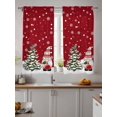 thumbnail image 4 of Christmas Sheer Curtains 72 Inch Long 2 Panels, Xmas Gnome Christmas Tree Winter Snowflakes Red Light Filtering Rod Pocket Semi Sheer Curtains, Sheer Voile Drapes for Living Room Bedroom, 52"x72", 4 of 5