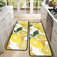 thumbnail image 4 of Kitchen Rugs Sets Of 2,Yellow Lemon Fruit Slices White Pattern Anti Fatigue Kitchen Mat Rugs Non Slip Washable,Decorative Kitchen Floor Mats for Kitchen,Sink,Laundry,17"x47"+17"x47", 4 of 5