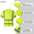 thumbnail image 6 of ProtectX Class 3 High Visibility Shirts for Men Reflective Safety Hi Vis T Shirt Short Sleeve Construction Work Shirt Green Large, 6 of 7